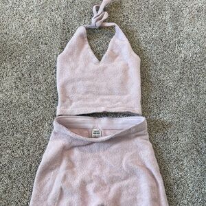 Gymshark x Whitney pink fluffy set